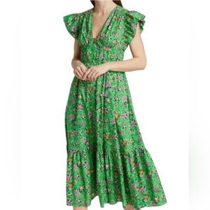 Derek Lam 10 Crosby NWT Dress size 10 green midi length floral dress